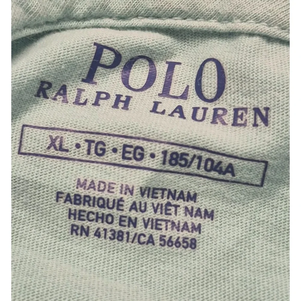 Polo Ralph Lauren Men's XL Short Sleeve Hoodie T-shirt green pink pony Cotton
